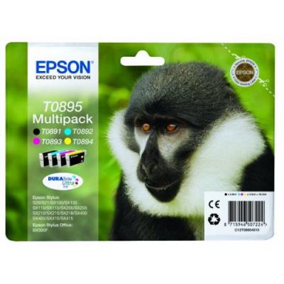 Epson T0895 Multipack Cartouche D'Encre D'Origine Bleu/Noir/Rose/Jaune