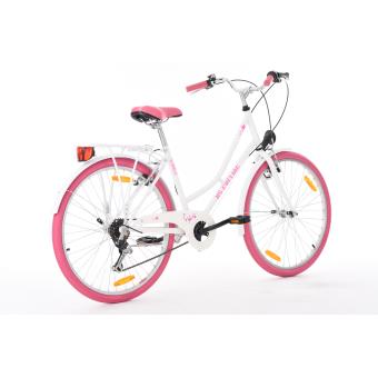Velo De Ville Ado Starlit 26 Blanc Rose Tc 43 Cm Ks Cycling Velos Achat Prix Fnac