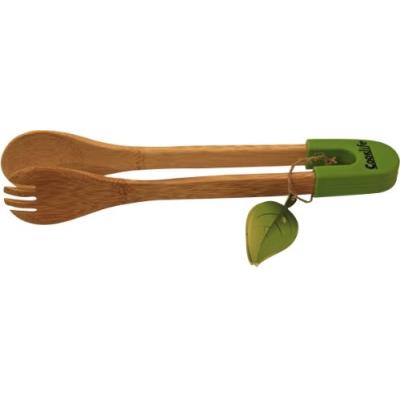 Cook life 00517 pince + couvert à salade bambou silicone 30 cm