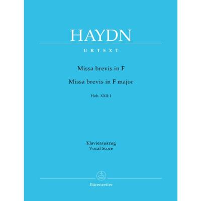Partitions classique BARENREITER HAYDN J. - MISSA BREVIS IN F MAJOR HOB. XXII:1 - REDUCTION CHANT, PIANO Choeur et ensemble vocal