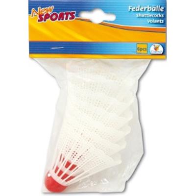 6 volants blancs de badminton en plastique