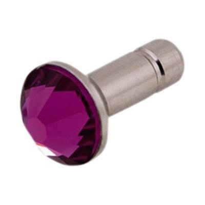 Bijou crystal pin rose universel jack 3.5mm et film de protection paillete iphone 4 et 4S