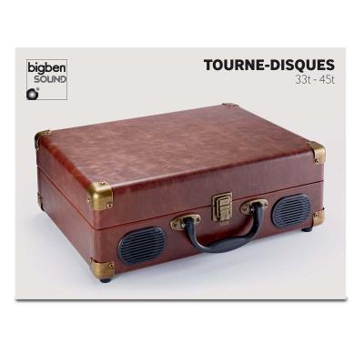 Tourne disques valise cuir 3 vitesses