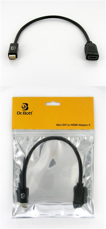 Dr. Bott Mini DVI vers HDMI Adapter II, Noir