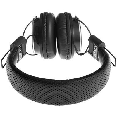 XX.Y casque stéréo casque style rétro avec lecteur mP3/4, un lecteur de cartes sD/sDHC et radio fM (noir)