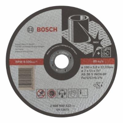 Bosch 2608600322 Disque à Tronçonner à Moyeu Plat As 30 S Inox Bf 180 Mm 3,0 Mm
