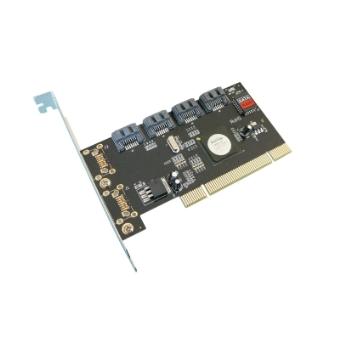 Carte Contrôleur SATA Sur Port PCI CHIPSET SILICON IMAGE - 4 Ports - RAID 0, 1, 5 CHIPSET SIL3124Pour 4 Périphériques SATA II - 1