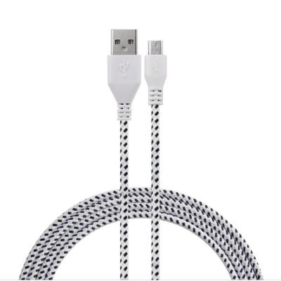 Cable Tressé pour SONY Xperia Z3/Z3 Compact 3m Universel Chargeur Connecteur Micro USB Tissu Tissé Lacet Fil Nylon (BLANC)