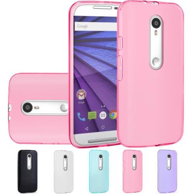 Moto G 4G 3eme Generation, Etui Housse Silicone fine TPU Gel pour Motorola Moto G 4G 3eme Generation - Jelly Rose