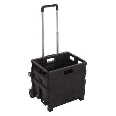 Chariot de courses pliable - Caisson rétractable - Noir