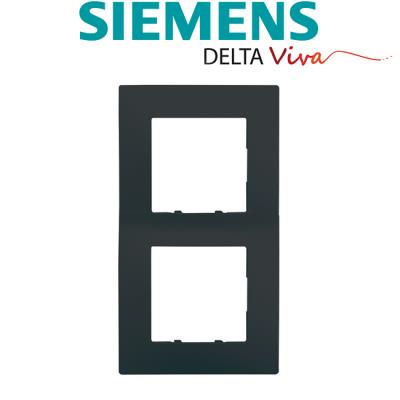 Siemens - plaque double anthracite delta viva