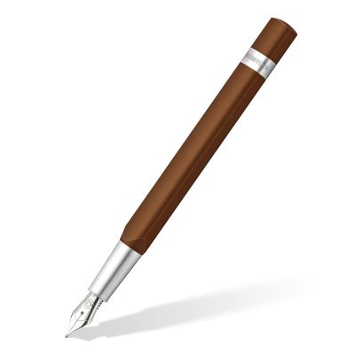 Stylo-plume triangulaire pointe moyenne Staedtler Marron
