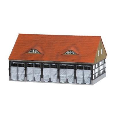 BUSCH ENVIRONNEMENT - BUE1451 - MODÉLISME FERROVIAIRE - GARAGE POUR VÉHICULES D'INTERVENTION DE POMPIERS