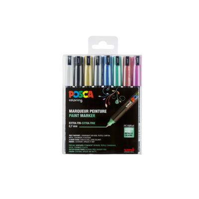 Marqueurs Posca - Pointe calibrée extra-fine - Métallic x 8 - Posca