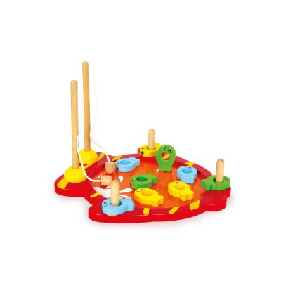 Jeu en bois pêche à la ligne rouge