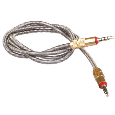 Lilware 3.5mm à 3.5mm AUX Audio Câble Braid en Métal avec Jack en Métal. Argent