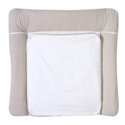 schardt 136090000 1/686 matelas à langer avec housse en éponge amovible beige/imprimé à petits pois 80 x 75 cm