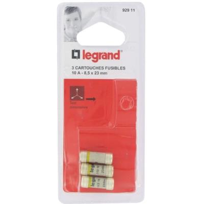 Legrand cartouche fusible pour porte-fusible sans témoin 10a 2300w 8,5 x 23 1068627