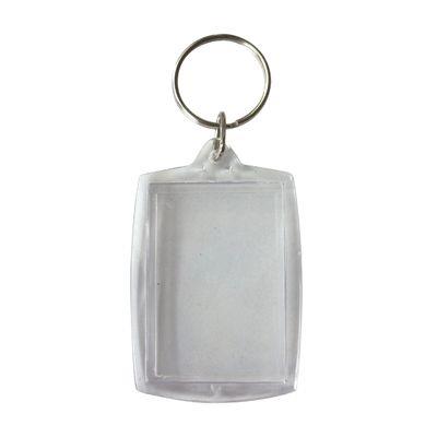 Portes clés transparents rectangles, en plastique - Lot de 6