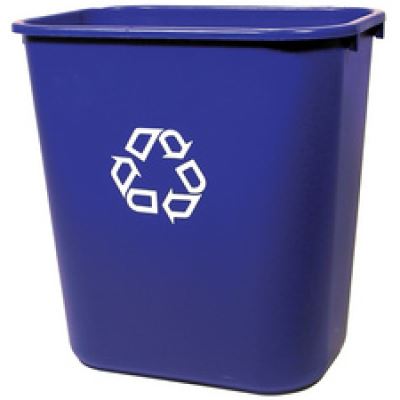 rubbermaid rubbermaid corbeille à papier, 12,9 litres, rectangulaire noir