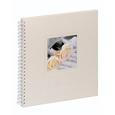 Pagna 13904–02–album photo de mariage just married rondo avec carte, blanches cartonnées et papier cristal 310 x 320 mm 40 pages-blanc