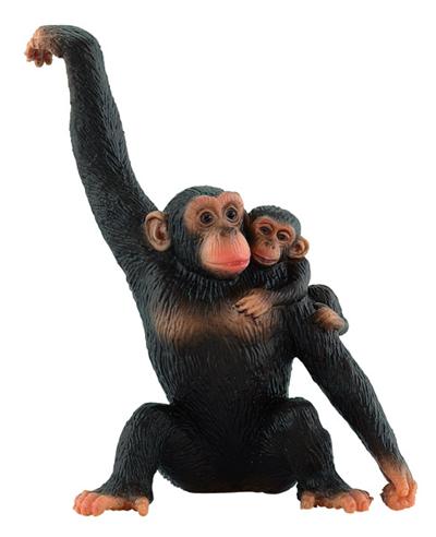 Bullyland Animal World figurine Chipanzé avec bébé 11 cm
