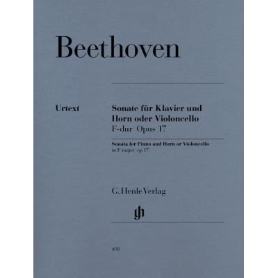Partitions classique HENLE VERLAG BEETHOVEN L.V. - SONATA F MAJOR OP. 17 FOR PIANO AND HORN (OR VIOLONCELLO) Cor
