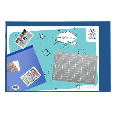 Sous main bureau personnalisable pour enfant - Protection bureau Viquel Bleu