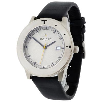Montre Tectonic en Cuir Noir/41-6106-84