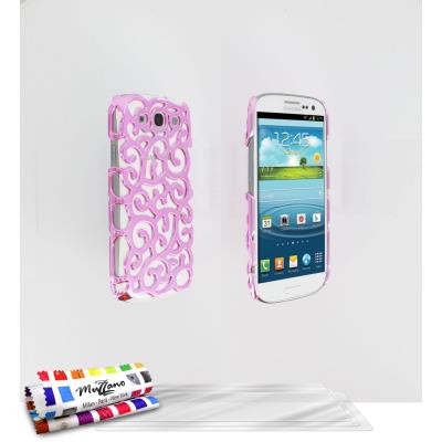 Coque rigide Rose Le Palace ORIGINALE de MUZZANO pour SAMSUNG GALAXY S3 / I9300 + 3 Films de Protection Ecran UltraClear