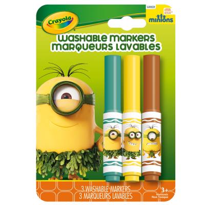 Lot de 3 mini marqueurs lavables : Minions Préhistoric Crayola