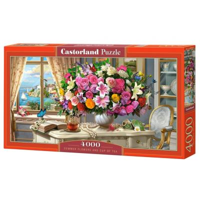 Castorland casse-tête puzzle Fleurs d'été et tasse de thé 4000 pièces