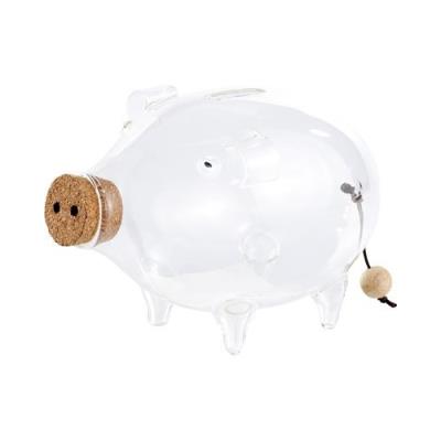 Cochon tirelire en verre