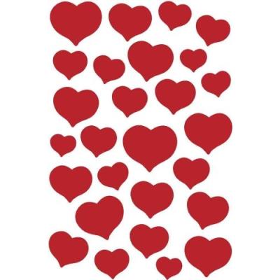 Herma - sticker magic coeurs rouge 27 sticks 1 feuille 85x120mm 3254
