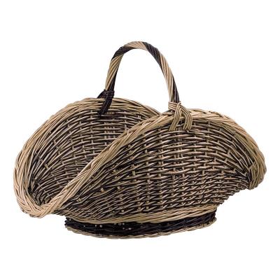 Panier à bûches en osier buff et brut, l 67 cm -PEGANE-