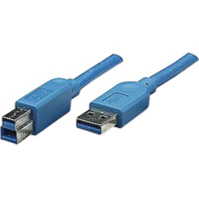 Manhattan Superspeed Usb Device Cable - Câble Usb - Usb À 9 Broches Type A (M) - Usb À 9 Broches Type B (M) - 2 M ( Usb 3.0 ) - Moulé - Bleu