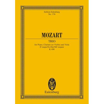 Partitions classique EULENBURG MOZART W.A. - TRIO EB MAJOR KV 498 - PIANO, CLARINET AND VIOLA Piano