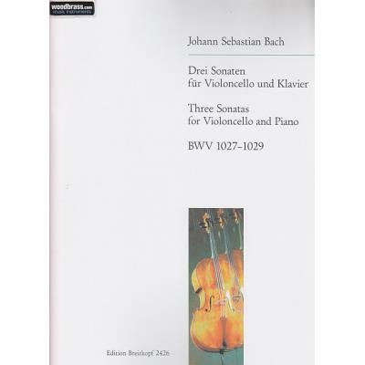 Partitions classique EDITION BREITKOPF BACH J.S. - Drei Sonaten BWV 1027-1029 Violoncelle