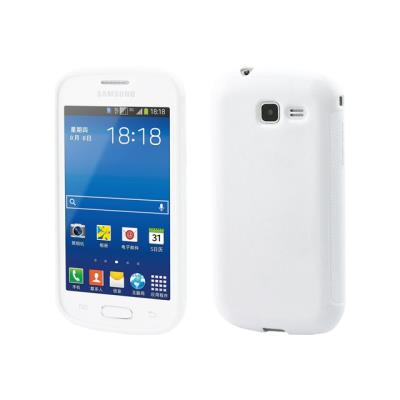 Muvit miniGel - Achterzijde behuizing voor mobiele telefoon - glanzend wit - voor Samsung Galaxy Trend Lite
