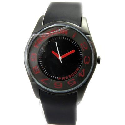 Freegun [M1239] - Montre silicone 'Freegun' noir rouge (slim)