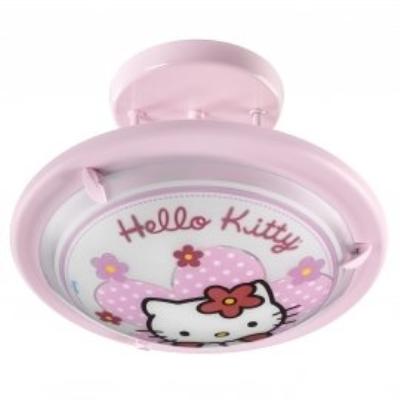 DALBER - 30257 - SEMI-PLAFONNIER ROND EN VERRE ET MÉTAL - HELLO KITTY