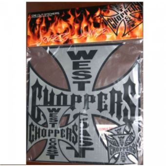 Adesivo West Coast Choppers Croce Di Malta 36 Cm, Effetto Alluminio, Per Moto E Chopper, Made In USA