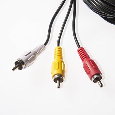 Poppstar câble audio / vidéo 3,5 mm jack à 3 x rca av / tv 4 pôles caméscope numérique enregistreur vhs caméscope numérique 1,5 m noir