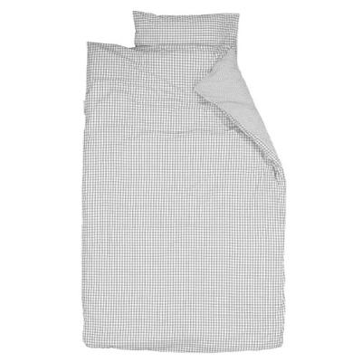 taftan - housse de couette et taie d'oreiller vichy gris (100 x 135 cm) - gris