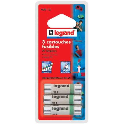 Legrand cartouche fusible pour porte-fusible sans témoin 20a 4600w 8,5 x 31,5 1068629