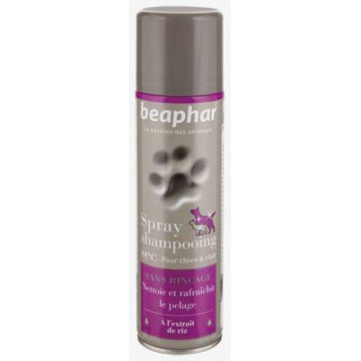 Beaphar Spray Shampooing Sec Sans Rinà§age à L'extrait de Riz pour Chien et Chat 250 ml
