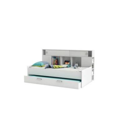 SHERWOOD Lit et environnement 90x200 cm -Blanc perle