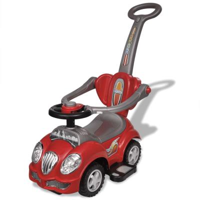 vidaXL Loopauto met duwstang rood