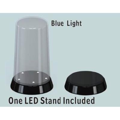 Vitrine haute et ronde (haut arrondi) : base avec led lumineux trumpeter