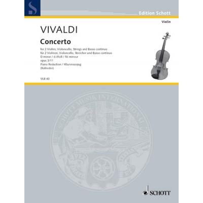 Partitions classique SCHOTT VIVALDI A. - L'ESTRO ARMONICO OP. 3/11 RV 565 / PV 250 Ensemble à cordes